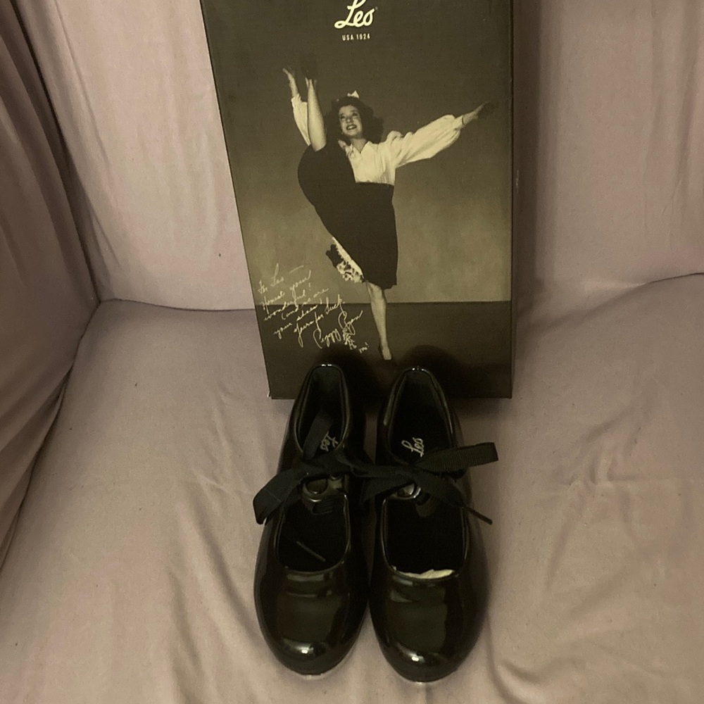 Kids Black Patent Leather Tap Shoes